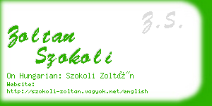 zoltan szokoli business card